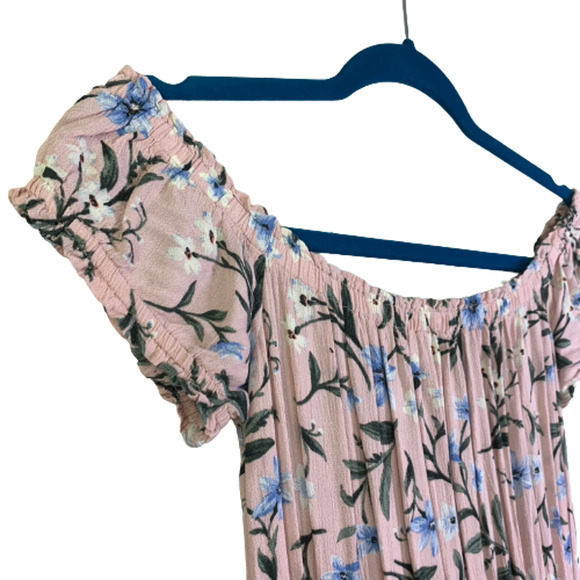 AMERICAN EAGLE Pink Floral Off-Shoulder Maxi Dress - Picture 3 of 13